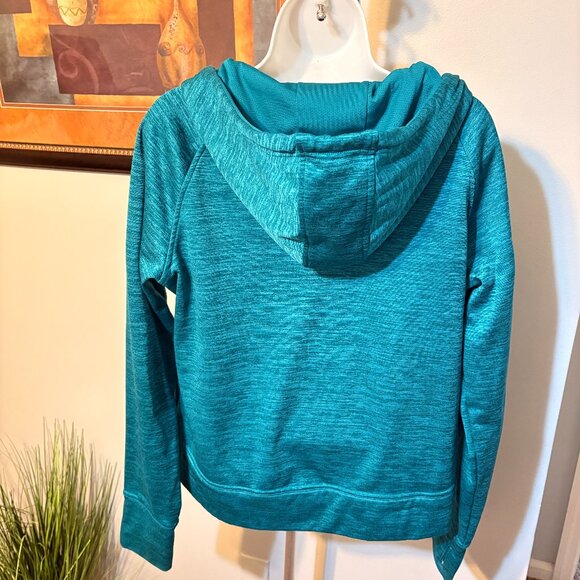 Teal Zippered Fleece Hoodie Jacket - L - Picture 3 of 6